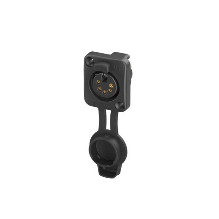 NC5FDXX-TOP Embase XLR 5points série D, noire, IP65