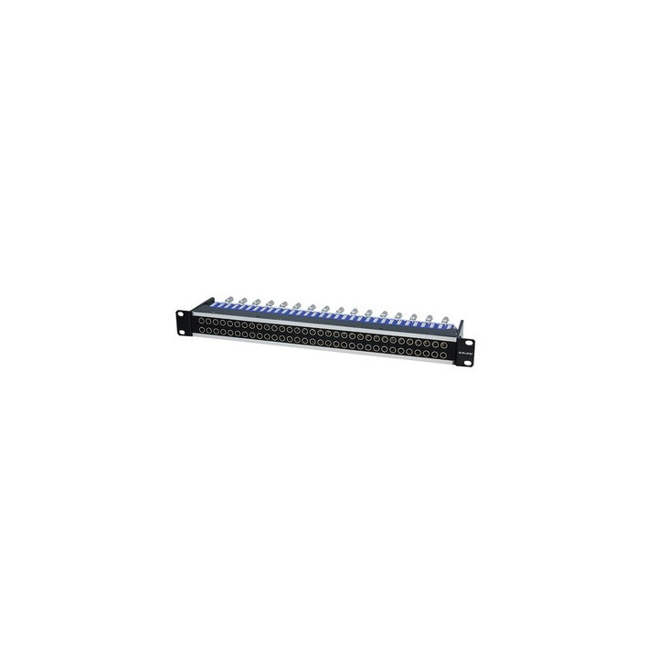 Patch vidéo 1U-19"-75 ohms Canare à coupure 2x32 pts noir HDTV-3G