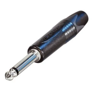 NP2X-BAG Fiche jack mâle 6.35mm mono noire contact argent