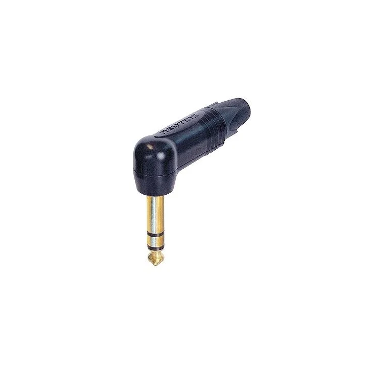 NP3RX-B Fiche jack mâle coudée 6.35mm noire contact or