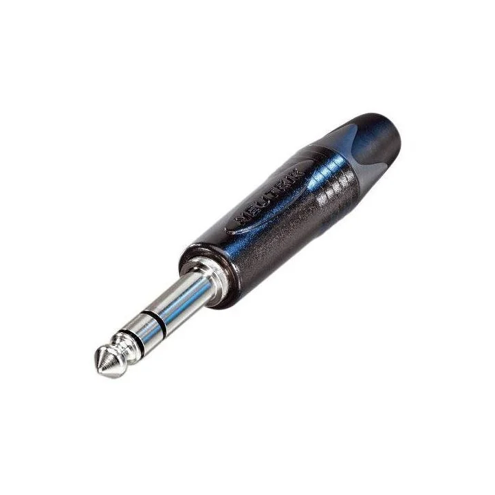 NP3X-BAG Fiche jack stéréo mâle 6.35mm noir, contacts argent