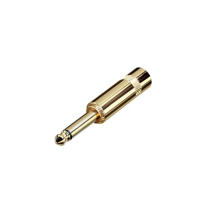 NYS224AG jack 6,35 métal mono pour câble 6mm corps et contact or