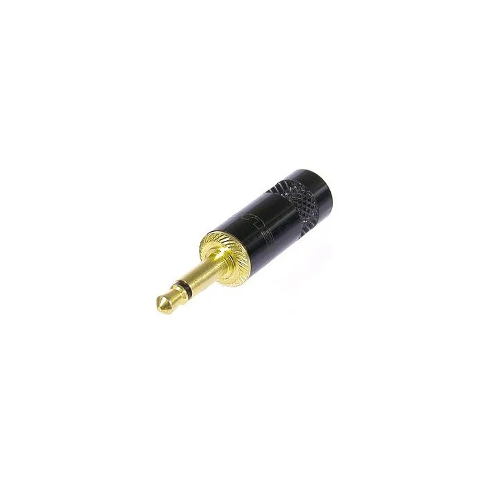 NYS226BG Fiche jack 3.5mm mâle mono métal câble ø 4mm contacts or