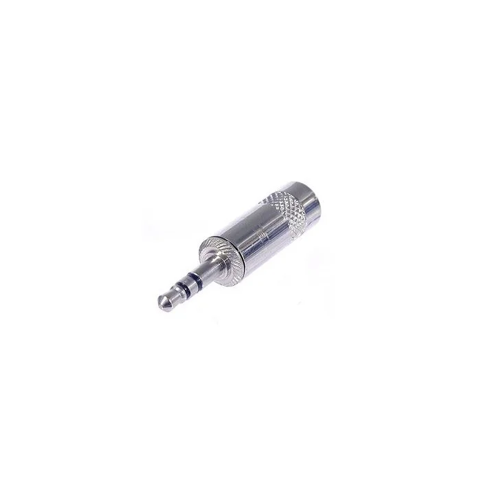 NYS231L Fiche jack 3.5mm stéréo mâle métal pour câble ø 6mm