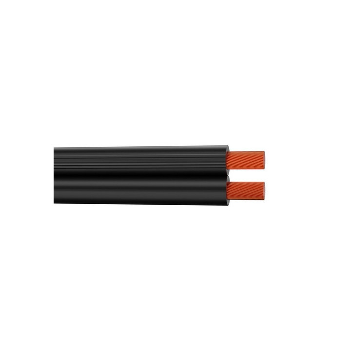 40305067N Câble HP méplat 2x0.75mm² PVC noir (100m)