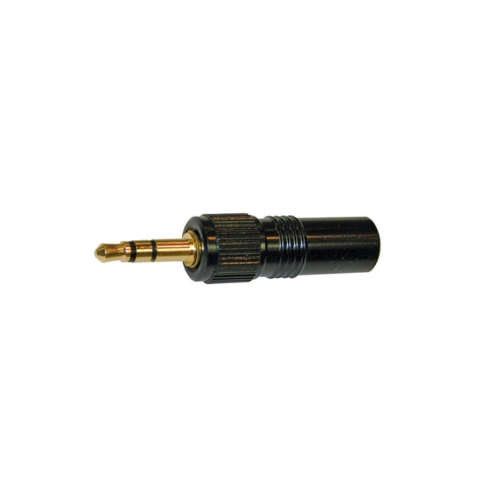 Fiche jack stéréo 3.5 mm - 3 pts - mâle verrouillable - noir
