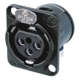 NC3FDH-B Embase XLR 3 pts femelle pour CI, série B corps noir
