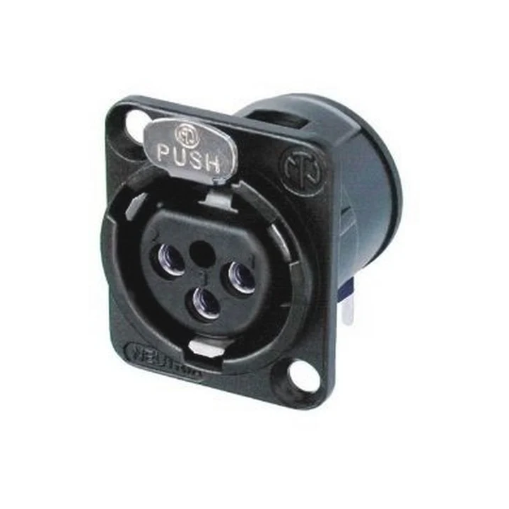 NC3FDH-B Embase XLR 3 pts femelle pour CI, série B corps noir