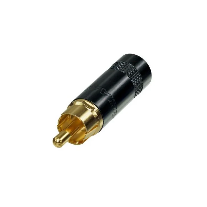 NYS352BG Fiche RCA métal pour câble ø 7.2 mm corps noir et contact or