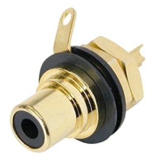 NYS367-0 Embase RCA châssis contact or, repère noir