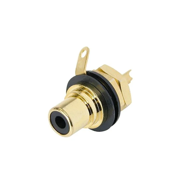 NYS367-0 Embase RCA châssis contact or, repère noir