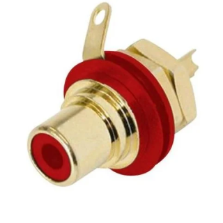 NYS367-2 Embase RCA châssis contact or, repère rouge