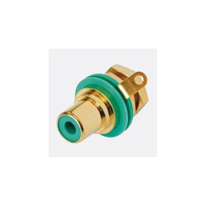 NYS367-5 Embase RCA châssis contact or, repère vert