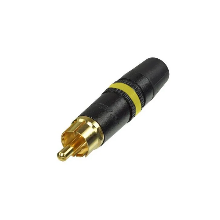 NYS373-4 Fiche RCA - noir - contact or -  bague jaune