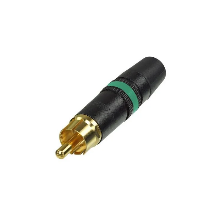 NYS373-5 Fiche RCA - noir - contact or - bague verte
