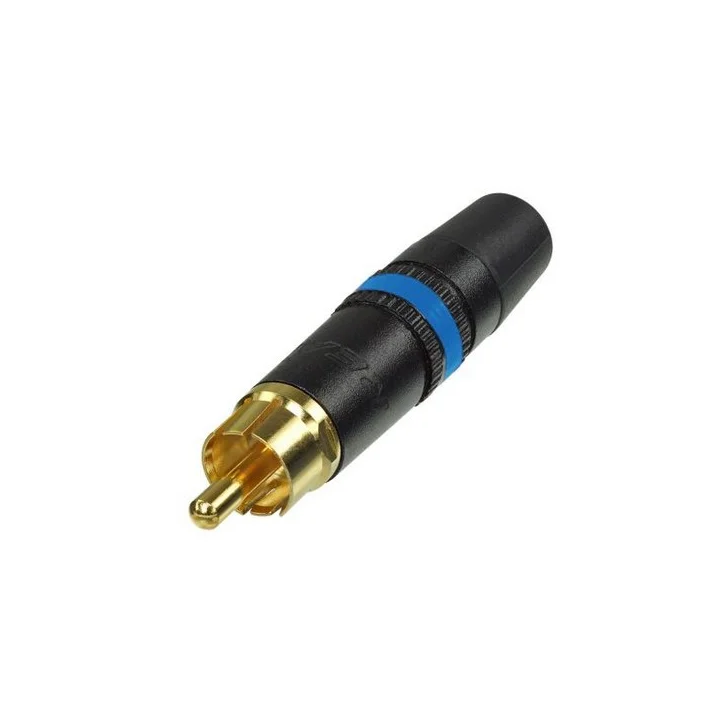 NYS373-6 Fiche RCA - noir - contact or - bague bleue
