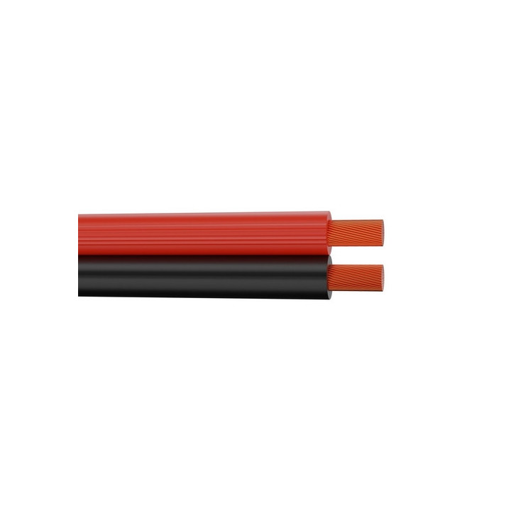 40307126RN Câble HP méplat 2x1.50mm² PVC rouge/noir (100m)