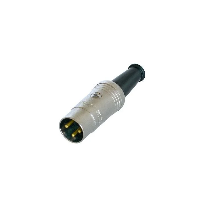 NYS321G Fiche Din mâle métal 3 pts contacts or