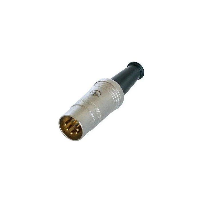 NYS322G Fiche Din mâle métal 5 pts contacts or