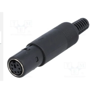 Fiche mini DIN femelle en plastique - 6 contacts