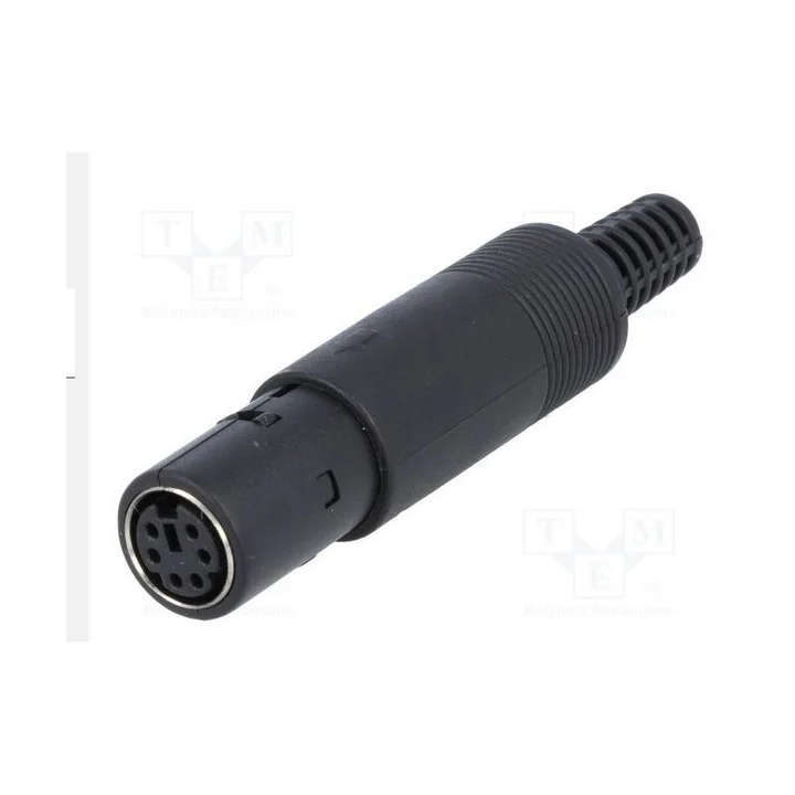 Fiche mini DIN femelle en plastique - 6 contacts