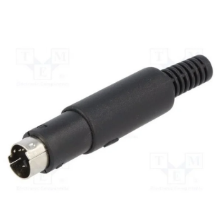 Fiche mini DIN mâle en plastique - 6 contacts