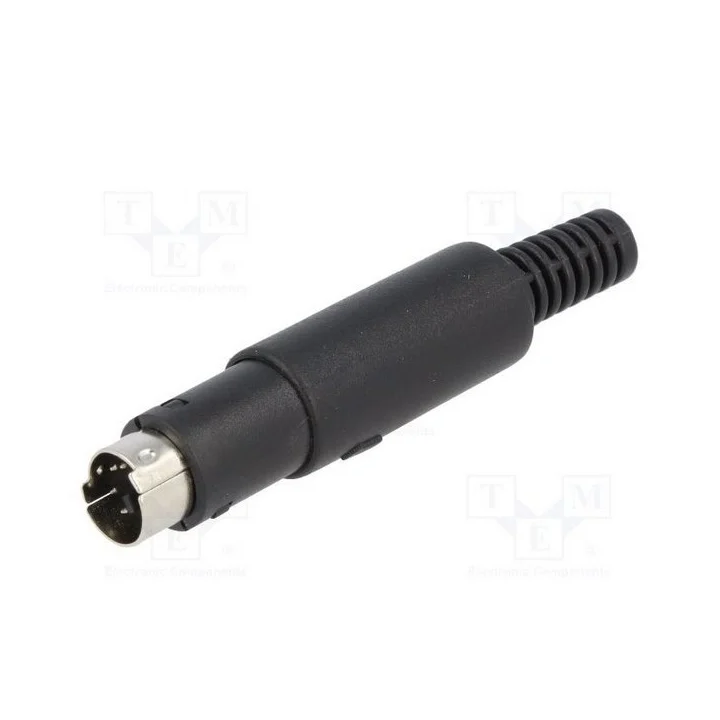 Fiche mini DIN mâle en plastique - 6 contacts