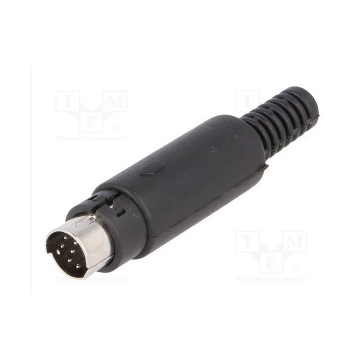 Fiche mini DIN mâle en plastique - 8 contacts