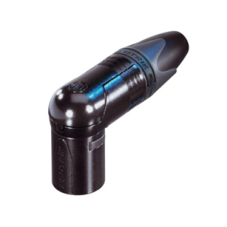 NC3MRX-B Fiche XLR 3 pts mâle, coudée noire, contacts or