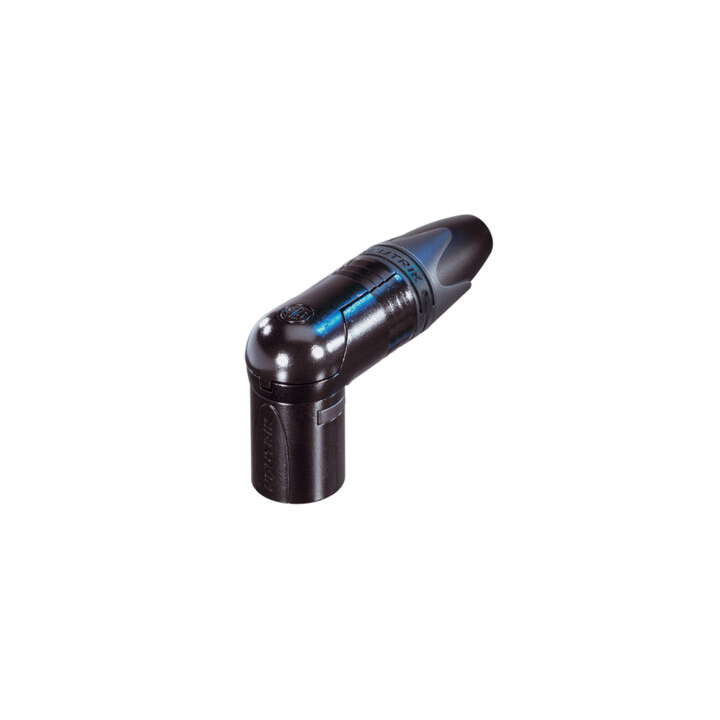 NC3MRX-B Fiche XLR 3 pts mâle, coudée noire, contacts or