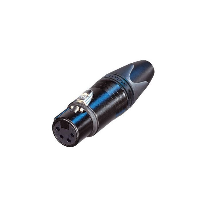 NC4FXX-B Fiche XLR 4 pts femelle corps noir contacts or