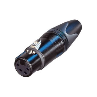 NC4FXX-BAG Fiche XLR 4 pts femelle corps noir contacts argent