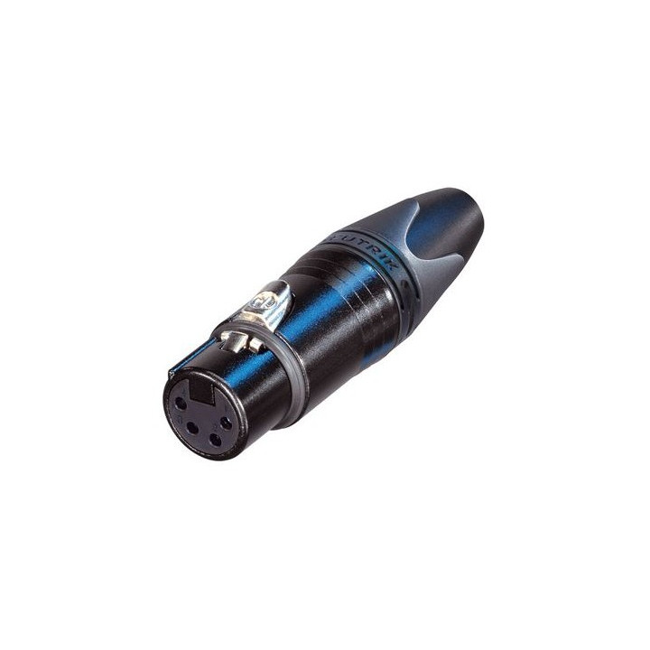 NC4FXX-BAG Fiche XLR 4 pts femelle corps noir contacts argent