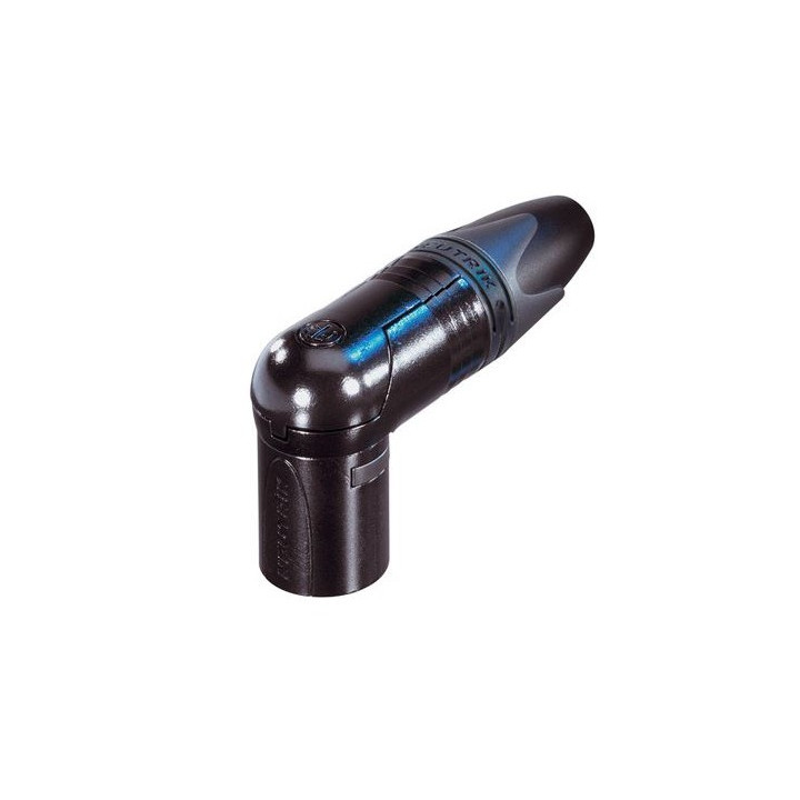 NC4MRX-BAG Fiche XLR 4 pts mâle coudée, corps noir