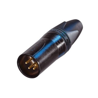 NC4MXX-B Fiche XLR 4 pts mâle corps noir contacts or