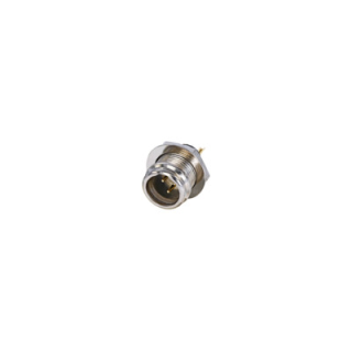 RT3MP-B Embase mini XLR 3 pts, à souder, contacts or, corps nickel