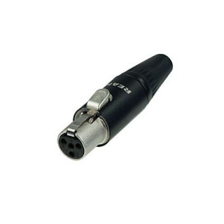 RT4FC-B Fiche mini XLR 4 pts femelle corps noir et contacts or