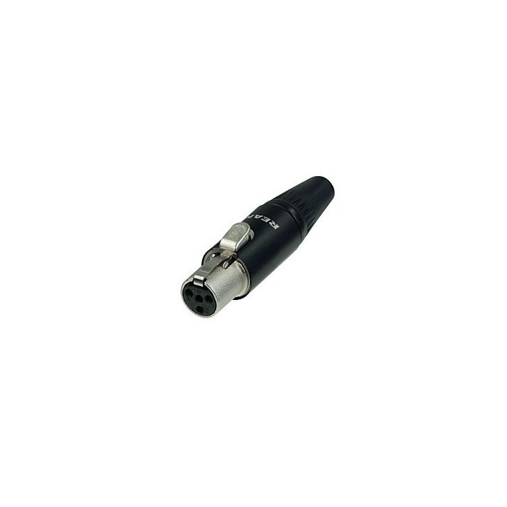 RT4FC-B Fiche mini XLR 4 pts femelle corps noir et contacts or
