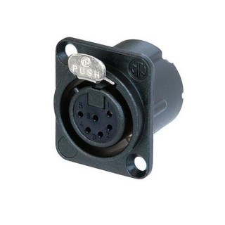 NC6FD-LX-B Embase XLR 6 pts femelle, corps noir contacts or