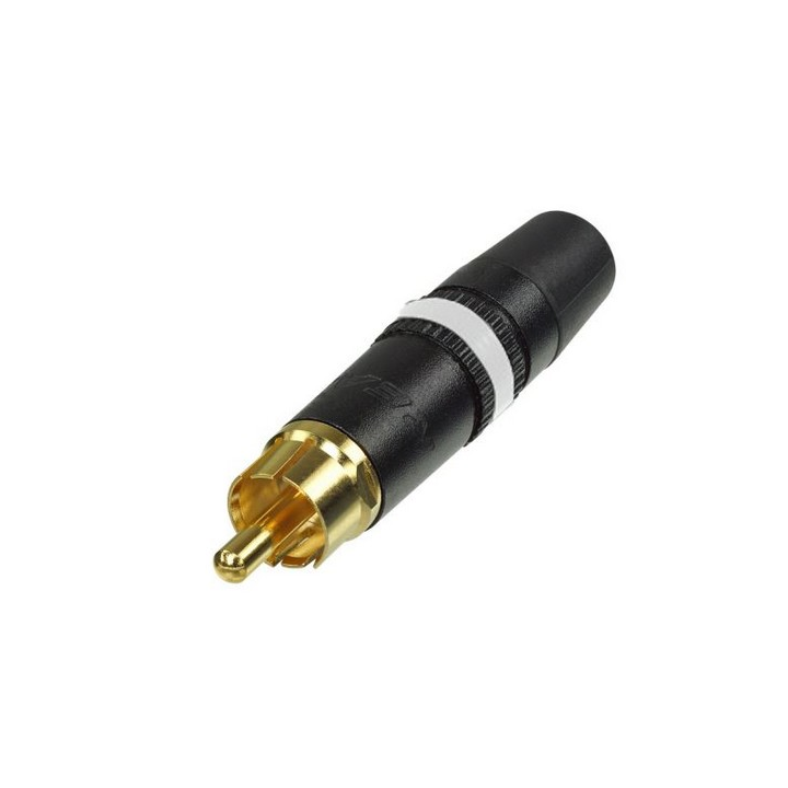 NYS373-9 Fiche RCA - noir -contact or - bague blanche