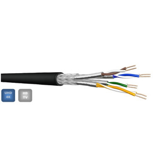 Câble DRAKA MFO souple cat.7 4P AWG23 S/FTP 10G PUR noir Ø9.3mm
