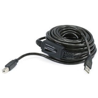 Rallonge amplifiée USB 2.0 (480 Mbps) type A vers B M/M noire - 10m
