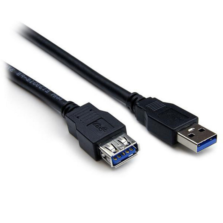 Rallonge USB 3.0 Superspeed (5 Gbps)  type A M/F noire