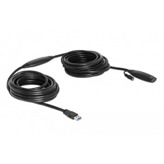Cordon USB 3.0 amplifié (5 Gbps) type A M/F (max 30m) noir - 10m