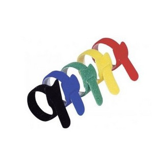 15 colliers textile auto-agrippants 210x16mm 5 couleurs