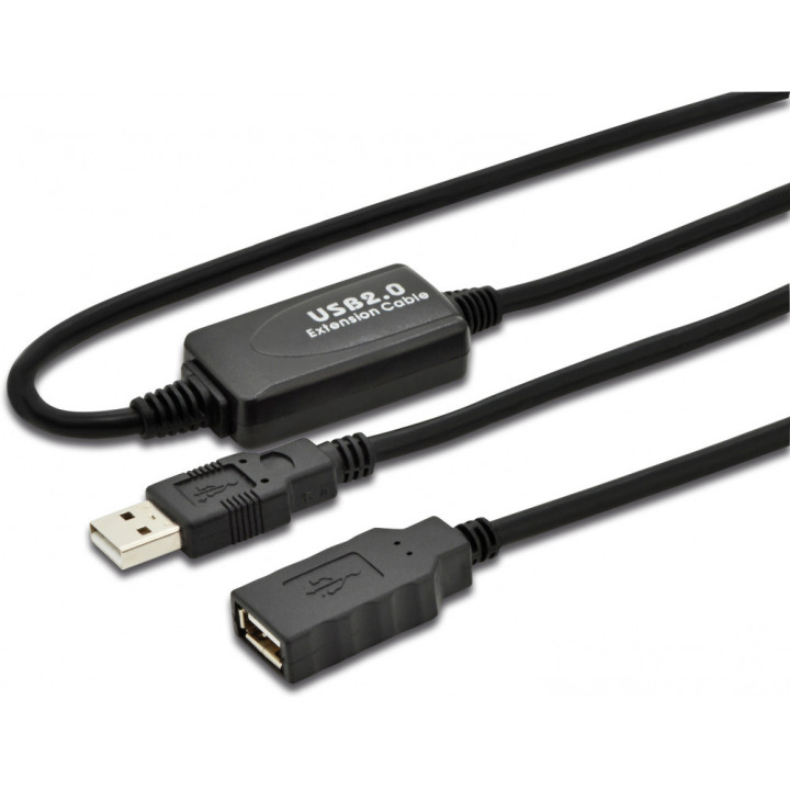 Rallonge amplifiée USB 2.0 (480 Mbps)  type A vers B M/M - 15m