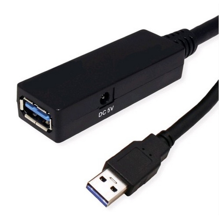 Rallonge USB 3.2 Gen 1 (5 Gbps) actif type A M/F noire 