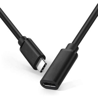 Rallonge USB 3.2 Gen 2 (10 Gbps-100W) type C M/F noire - 2m