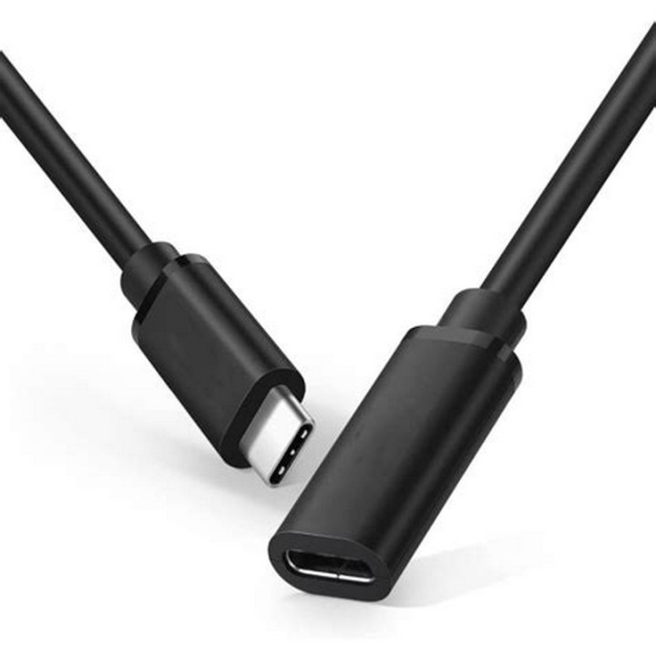 Rallonge USB 3.2 Gen 2 (10 Gbps-100W) type C M/F noire - 2m