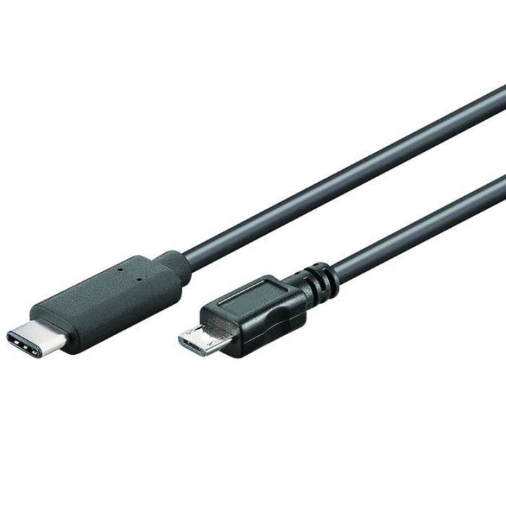 Cordon USB 2.0 (480 Mbps) type C vers micro USB type B M/M noir-1.80m